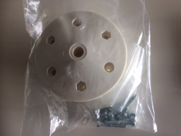 Tail wheel 200x50 hub only white plastic